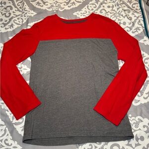 Red and Gray Boys Large Long Sleeve Shirt